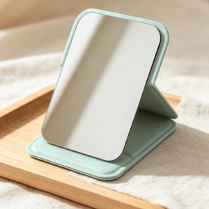 Mint Green PU Foldable Stand-Up Makeup Mirror