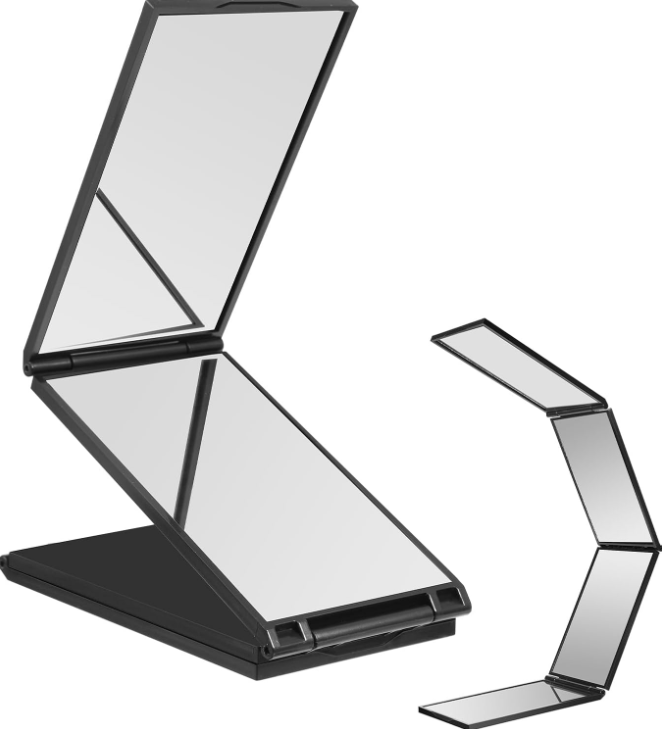 Black Foldable Multi-Angle Tri-Fold Makeup Mirror – Portable Vanity Mirror